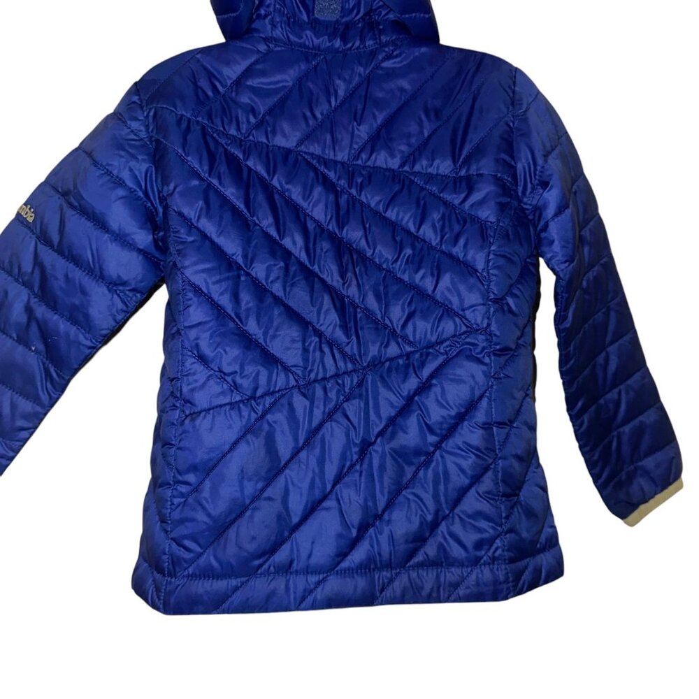 Columbia Omni Shield Lightweight Quilted Jacket Girls XXS 4 5 Purple Hooded - Picture 7 of 9